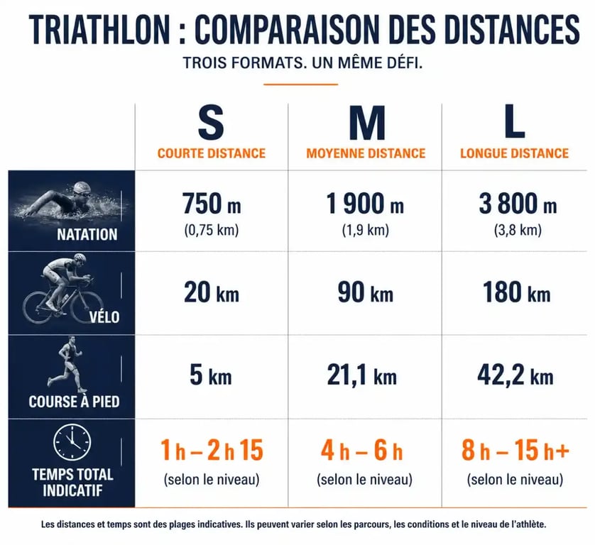 Comparatif des formats S M L en entrainement triathlon m