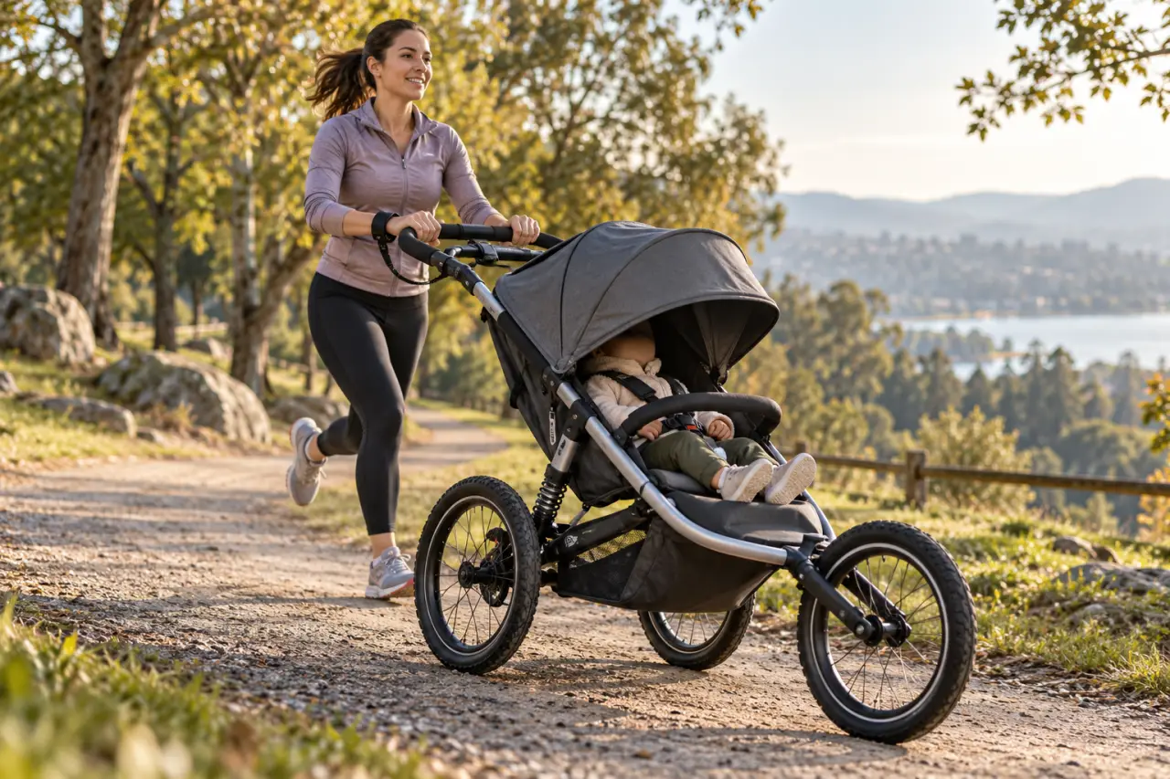 Une poussette pour course à pied se choisit selon l’âge, le terrain et le freinage