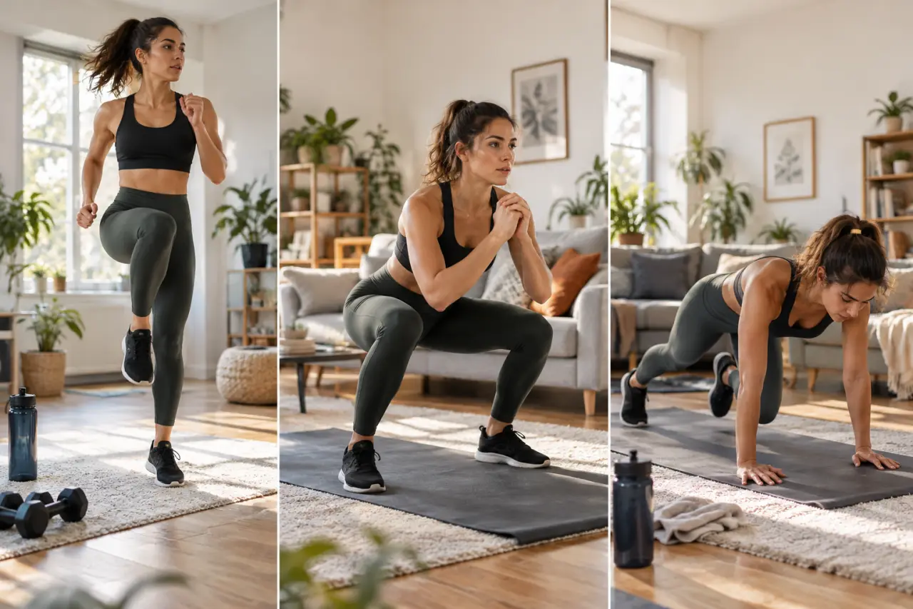 Le circuit training au poids du corps associe cardio et renforcement, en 3 formats à la maison